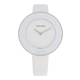  Shop Authentic Calvin Klein Chic White Dial White Leather Strap Watch for Women - K7N23TK2 - Luxxuri