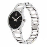  Shop Authentic Calvin Klein Stately Black Dial Silver Steel Strap Watch for Women - K3G23121 - Luxxuri