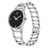  Shop Authentic Calvin Klein Stately Black Dial Silver Steel Strap Watch for Women - K3G2312S - Luxxuri