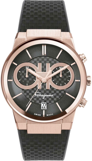  Shop Authentic Salvatore Ferragamo Sapphire Chrono Black Dial Black Rubber Strap Watch for Men - SFME00721 - Luxxuri