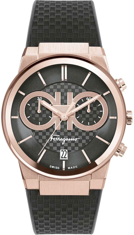  Shop Authentic Salvatore Ferragamo Sapphire Chrono Black Dial Black Rubber Strap Watch for Men - SFME00721 - Luxxuri