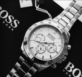  Shop Authentic Hugo Boss Ikon Chronograph White Dial Silver Steel Strap Watch for Men - 1512962 - Luxxuri