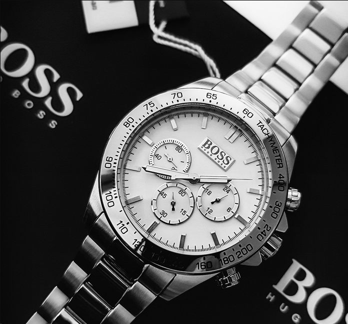  Shop Authentic Hugo Boss Ikon Chronograph White Dial Silver Steel Strap Watch for Men - 1512962 - Luxxuri
