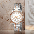  Shop Authentic Guess Enchanting Diamonds Silver Dial Two Tone Steel Strap Watch for Women - W0305L3 - Luxxuri