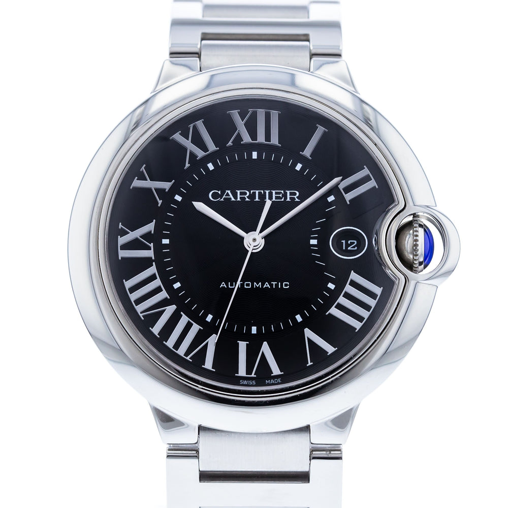 Shop Authentic Cartier Ballon Bleu de Cartier Black Dial Silver Steel Strap Watch for Men - W6920042 - Luxxuri