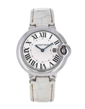  Shop Authentic Cartier Ballon Bleu De Cartier Silver Dial White Leather Strap Watch for Women - W6920086 - Luxxuri