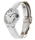 Shop Authentic Cartier Ballon Bleu de Cartier Silver Dial White Leather Strap Watch for Women - W6920087 - Luxxuri
