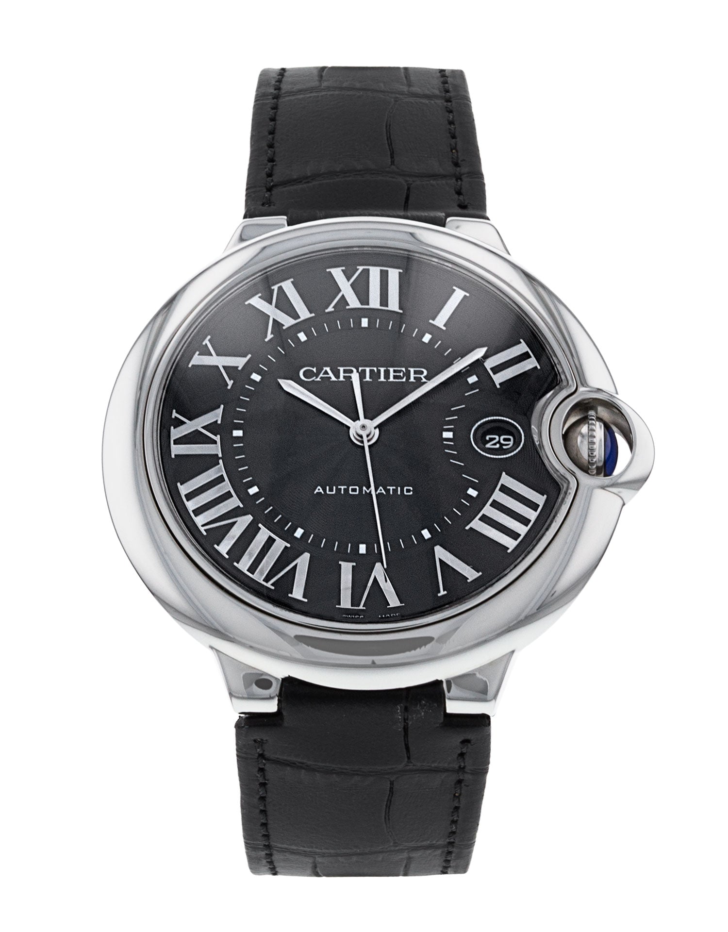  Shop Authentic Cartier Ballon Bleu De Cartier Black Dial Black Leather Strap Watch for Men - WSBB0003 - Luxxuri