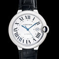 Shop Authentic Cartier Ballon Bleu de Cartier Silver Dial Black Leather Strap Watch for Men - WSBB0026 - Luxxuri