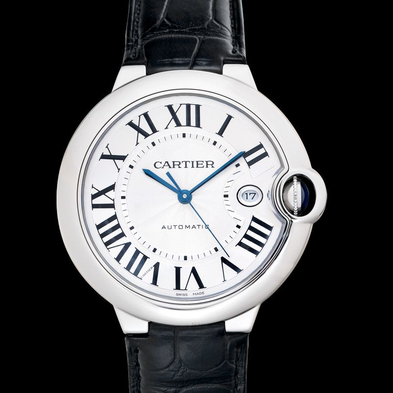  Shop Authentic Cartier Ballon Bleu de Cartier Silver Dial Black Leather Strap Watch for Men - WSBB0026 - Luxxuri