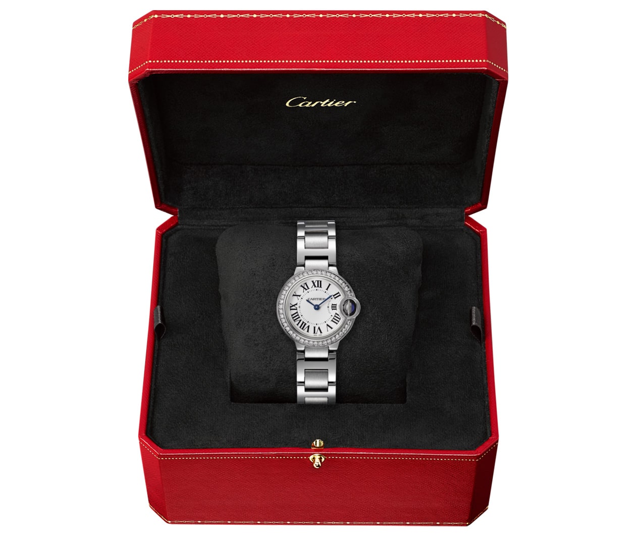  Shop Authentic Cartier Ballon Bleu De Cartier Diamonds White Dial Silver Steel Strap Watch for Women - W4BB0015 - Luxxuri