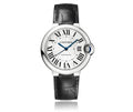  Shop Authentic Cartier Ballon Bleu De Cartier Silver Dial Black Leather Strap Watch for Women - WSBB0028 - Luxxuri