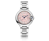  Shop Authentic Cartier Ballon Bleu de Cartier Pink Dial Silver Steel Strap Watch for Women - WSBB0046 - Luxxuri
