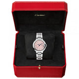 Shop Authentic Cartier Ballon Bleu de Cartier Pink Dial Silver Steel Strap Watch for Women - WSBB0046 - Luxxuri
