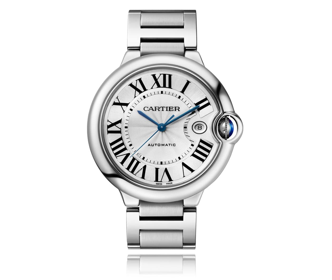  Shop Authentic Cartier Ballon Bleu De Cartier Silver Dial Silver Steel Strap Watch for Men - WSBB0049 - Luxxuri