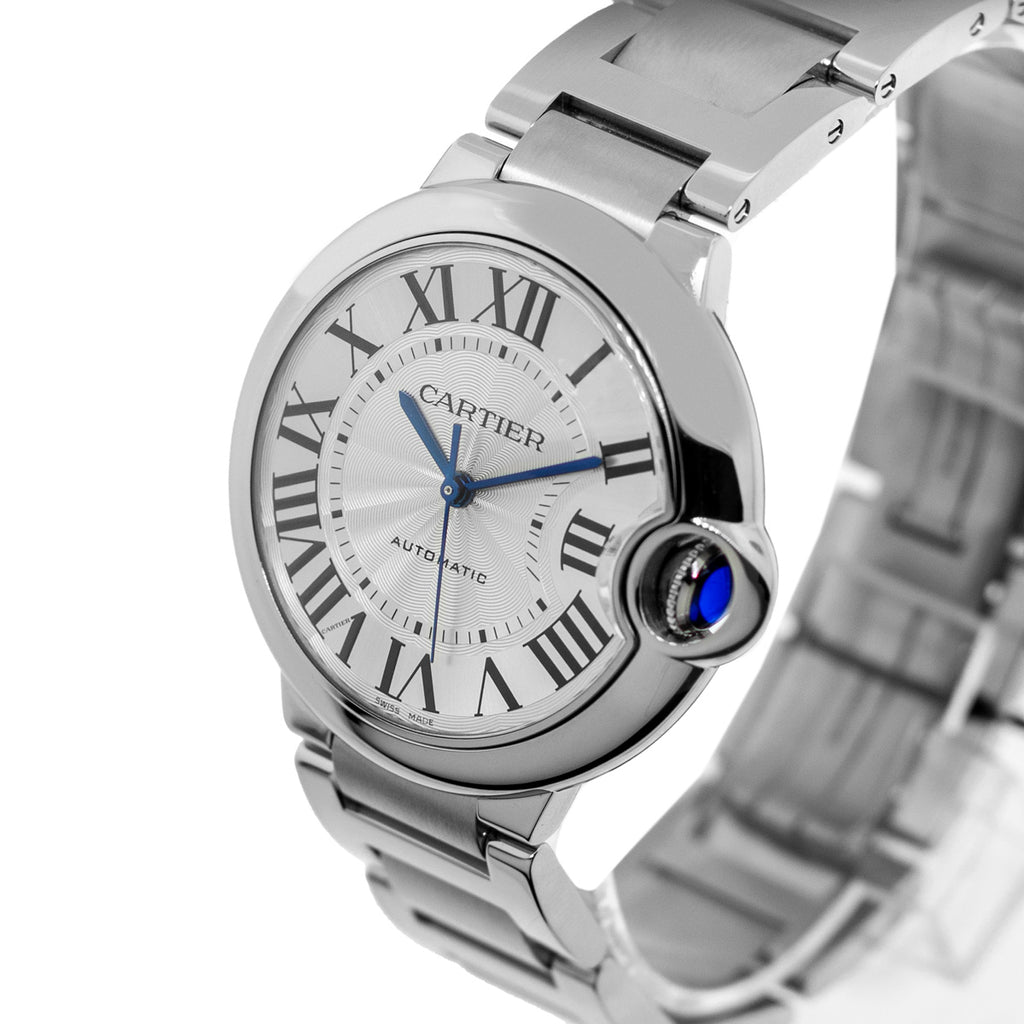  Shop Authentic Cartier Ballon Bleu De Cartier Silver Dial Silver Steel Strap Watch for Women - WSBB0048 - Luxxuri