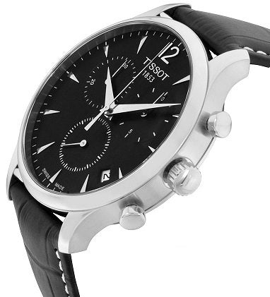  Shop Authentic Tissot Tradition Chronograph Black Dial Black Leather Strap Watch For Men - T0636171605700 - Luxxuri