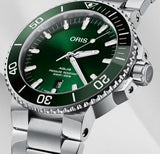  Shop Authentic Oris Aquis Date Green Dial Silver Steel Strap Watch for Men - 0173377304157-0782405PEB - Luxxuri