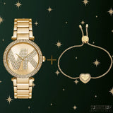  Shop Authentic Michael Kors Parker Pave Gold Dial Gold Steel Strap Watch for Women - MK6659 - Luxxuri