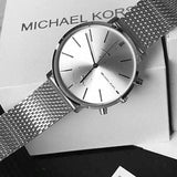  Shop Authentic Michael Kors Jaryn Silver Dial Silver Mesh Bracelet Watch for Men - MK8541 - Luxxuri