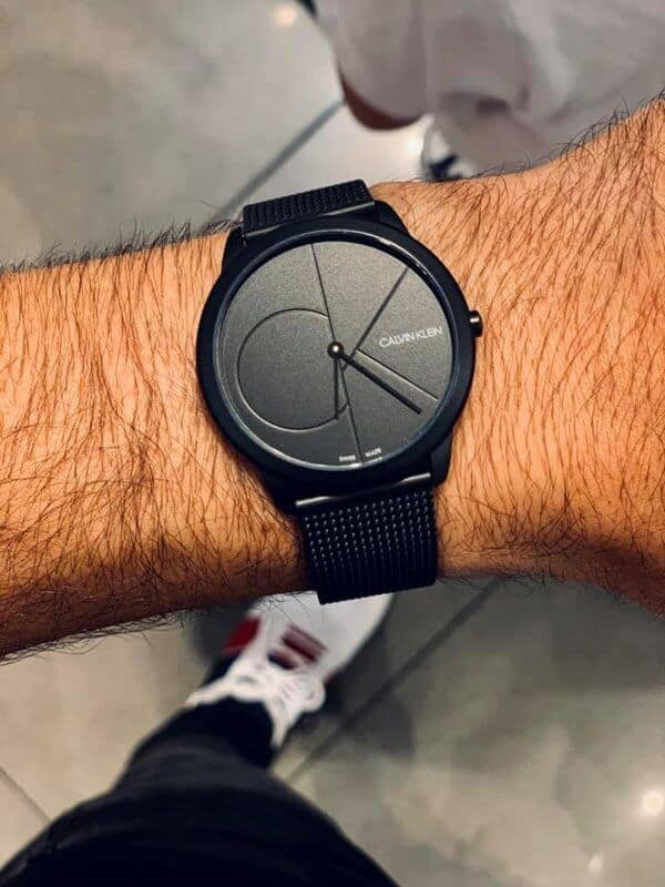 Shop Authentic Calvin Klein Minimal Black Dial Black Mesh Bracelet Watch for Men - K3M514B1 - Luxxuri