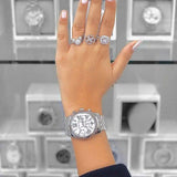  Shop Authentic Michael Kors Lexington Silver Dial Silver Steel Strap Watch for Women - MK5555 - Luxxuri