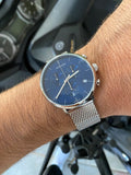  Shop Authentic Calvin Klein High Noon Chronograph Blue Dial Silver Mesh Bracelet Watch for Men - K8M2712N - Luxxuri