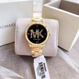  Shop Authentic Michael Kors Runway Quartz Black Dial Gold Steel Strap Watch For Women - MK6682 - Luxxuri