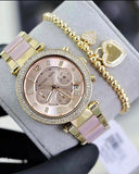  Shop Authentic Michael Kors Parker Gold Dial Two Tone Steel Strap Watch for Women - MK6326 - Luxxuri