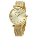  Shop Authentic Emporio Armani Retro Gold Dial Gold Mesh Bracelet Watch For Women - AR1957 - Luxxuri