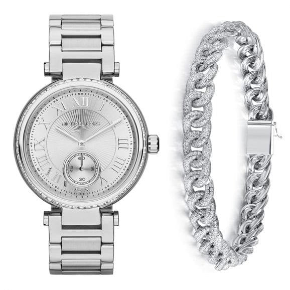  Shop Authentic Michael Kors Skylar Silver Dial Silver Steel Strap Watch for Women - MK5866 - Luxxuri