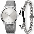  Shop Authentic Calvin Klein Minimal Silver Dial Silver Mesh Bracelet Watch for Men - K3M2112Z - Luxxuri