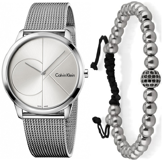  Shop Authentic Calvin Klein Minimal Silver Dial Silver Mesh Bracelet Watch for Men - K3M2112Z - Luxxuri