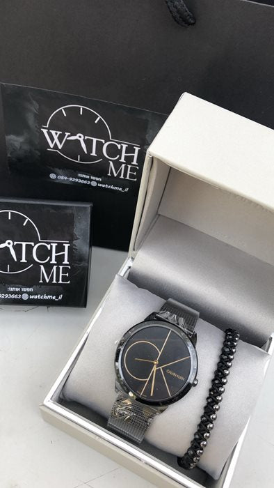  Shop Authentic Calvin Klein Minimal Black Dial Black Mesh Bracelet Watch for Men - K3M214X1 - Luxxuri