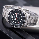 Shop Authentic Citizen Mechanical Black Dial Silver Steel Strap Watch For Men - NJ0120-81E - Luxxuri
