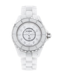  Shop Authentic Chanel J12 Diamonds Quartz Ceramic White Dial White Steel Strap Watch for Women - J12 H2422 - Luxxuri