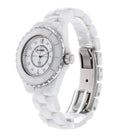  Shop Authentic Chanel J12 Diamonds Quartz Ceramic White Dial White Steel Strap Watch for Women - J12 H2422 - Luxxuri