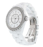  Shop Authentic Chanel J12 Quartz Diamonds White Dial White Steel Strap Watch for Women - J12 H3110 - Luxxuri