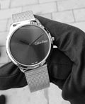  Shop Authentic Calvin Klein Minimal Grey Dial Silver Mesh Bracelet Watch for Women - K3M221Y3 - Luxxuri