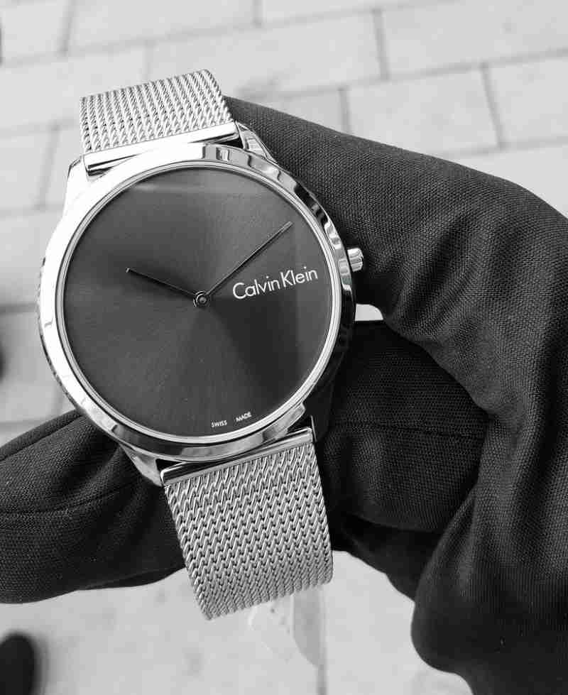  Shop Authentic Calvin Klein Minimal Grey Dial Silver Mesh Bracelet Watch for Women - K3M221Y3 - Luxxuri