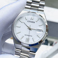  Shop Authentic Citizen Tsuyosa Automatic White Dial Silver Steel Strap Watch For Men - NJ0150-81A - Luxxuri