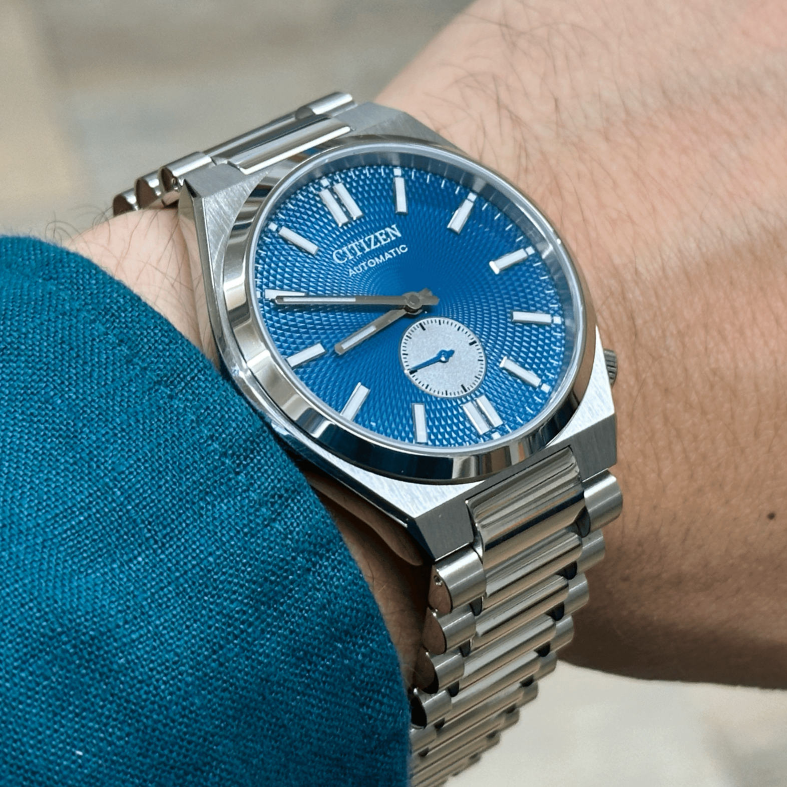  Shop Authentic Citizen Tsuyosa Automatic Blue Dial Silver Steel Strap Watch For Men - NK5010-51L - Luxxuri