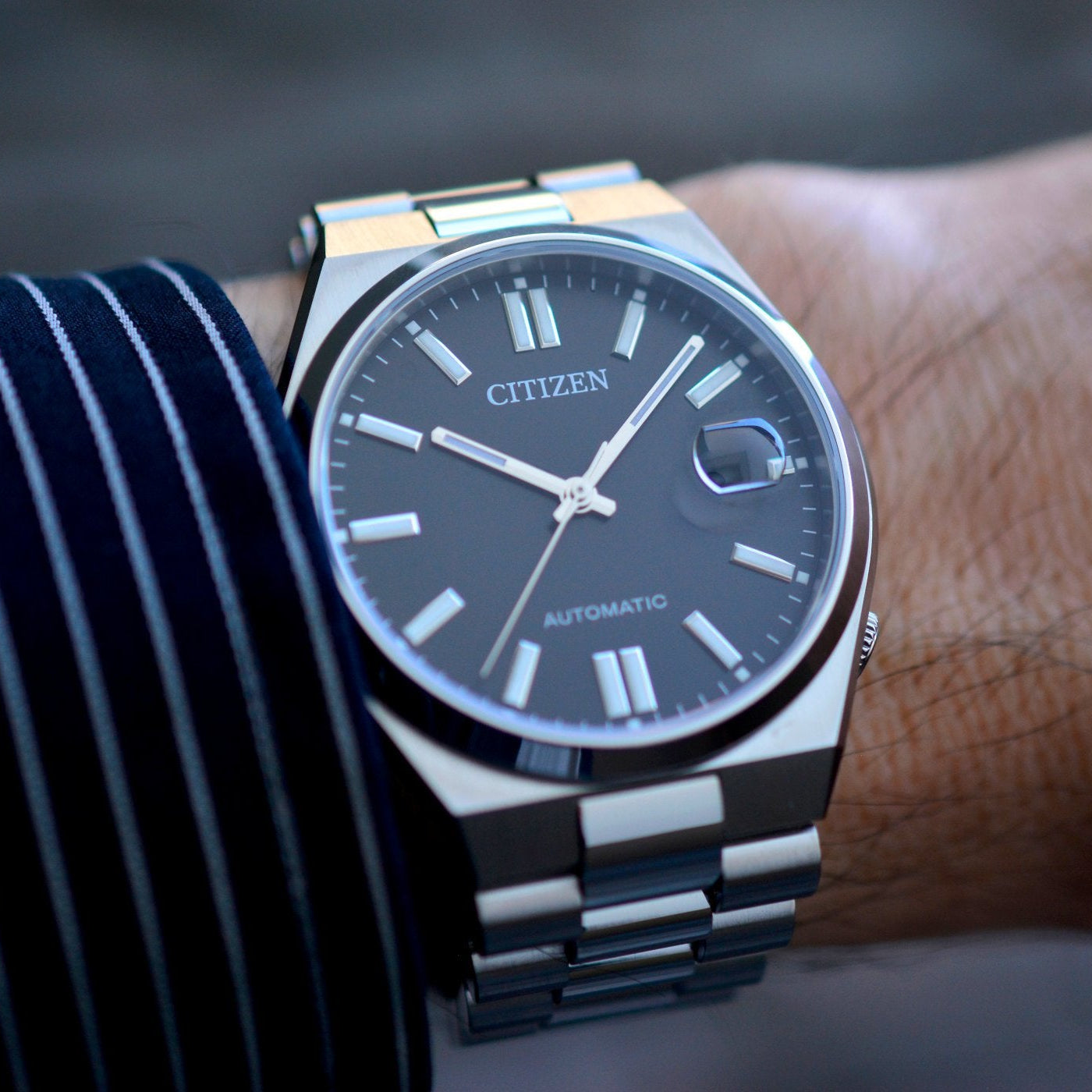  Shop Authentic Citizen Tsuyosa Automatic Black Dial Silver Steel Strap Watch For Men - NJ0150-81E - Luxxuri