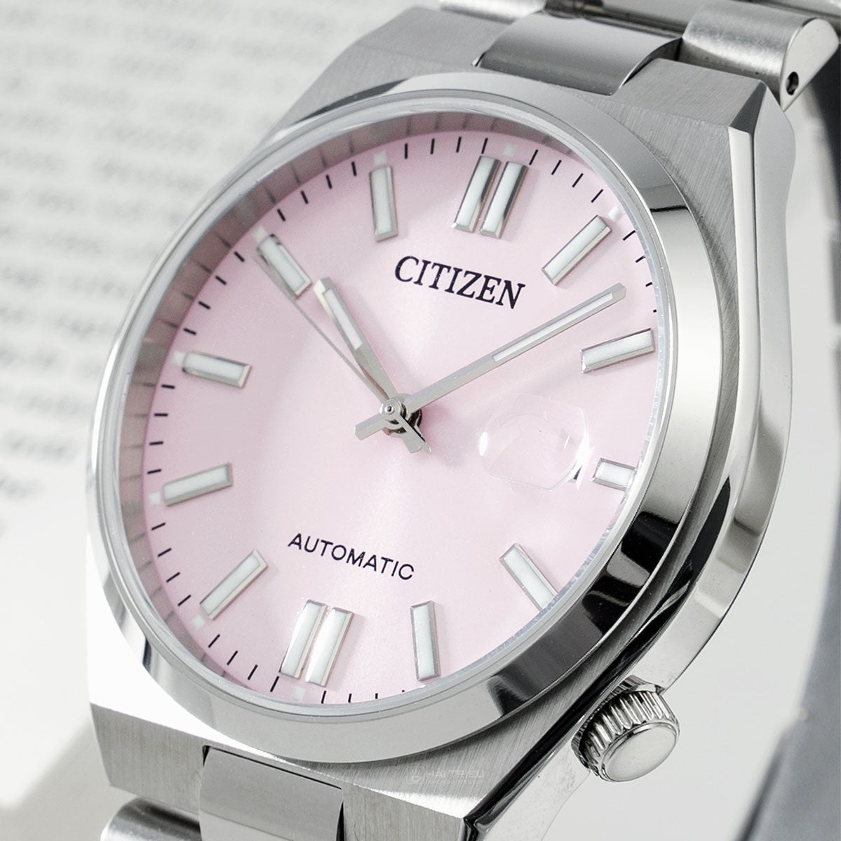  Shop Authentic Citizen x Pantone Automatic Dreamy Pink Dial Silver Steel Strap Watch For Men - NJ0158-89X - Luxxuri
