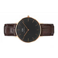  Shop Authentic Daniel Wellington Classic York Black Dial Brown Leather Strap Watch For Women - DW00100140 - Luxxuri