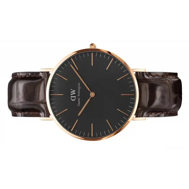  Shop Authentic Daniel Wellington Classic York Black Dial Brown Leather Strap Watch For Men - DW00100128 - Luxxuri