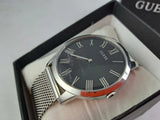  Shop Authentic Guess Analog Black Dial Silver Mesh Bracelet Watch for Men - W1263G1 - Luxxuri