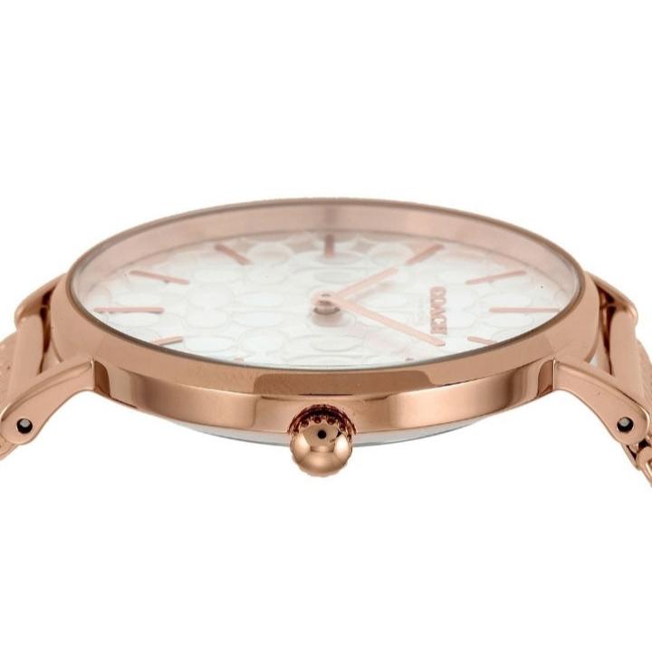 Coach Perry Silver Dial Rose Gold Mesh Bracelet Watch for Women - 14503386