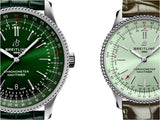 Shop Authentic Breitling Navitimer Automatic 35 Green Dial Green Leather Strap Watch for Women - A17395361L1P1 - Luxxuri