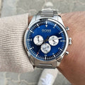  Shop Authentic Hugo Boss Pioneer Blue Dial Silver Steel Strap Watch for Men - 1513713 - Luxxuri